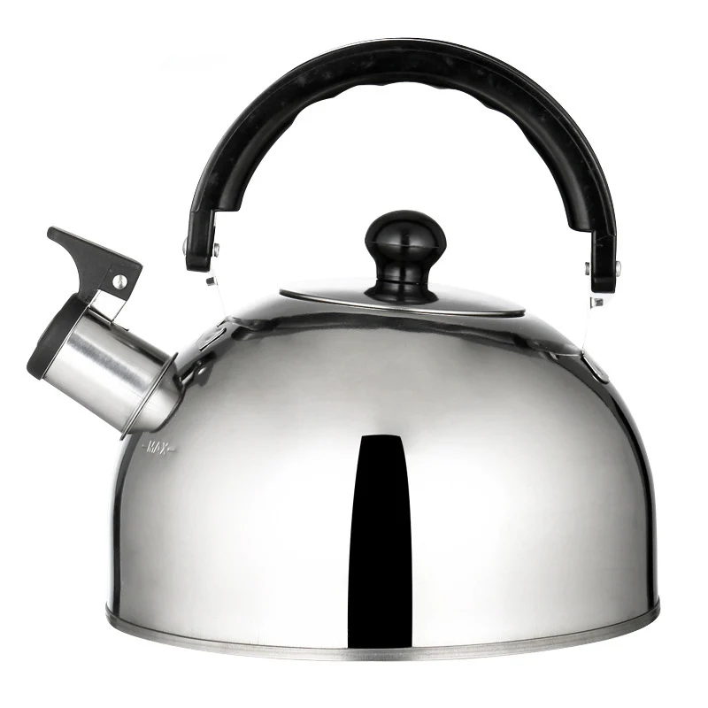 

Thick Stainless Steel Induction Cooker Special Flat Bottom Sounding Kettle Hemisphere Type Whistling Kettle Camping Tea Kettle