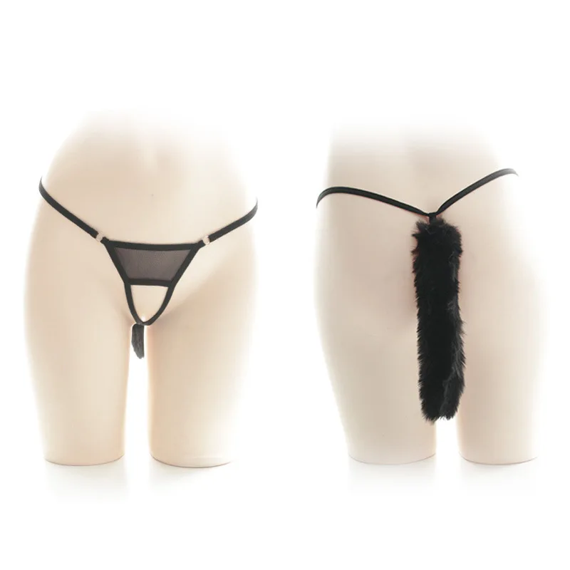 

Sexy Women Lingerie G String Kawaii Soft Cute Rabbit Tail Hair Ball Lolita Female Underwear Seamless Panties Cotton Thong Briefs