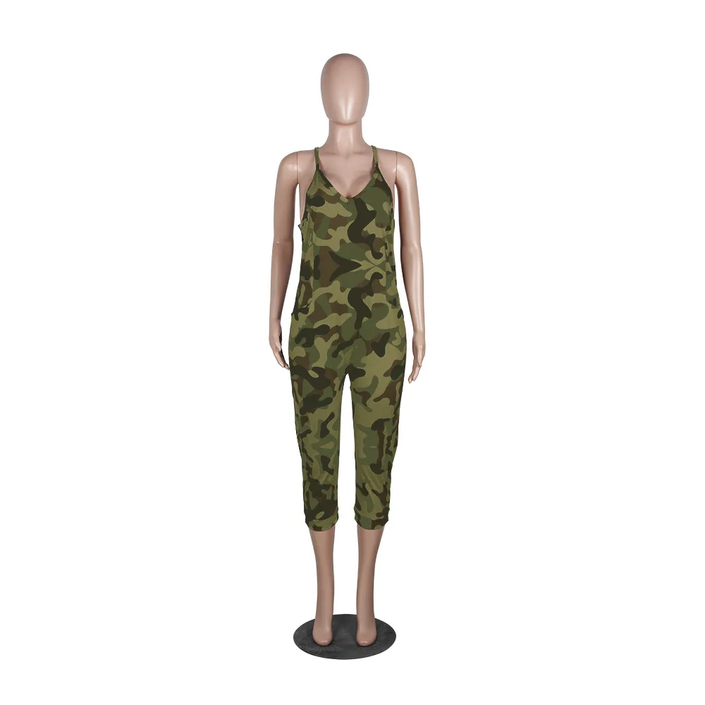 Женский комбинезон с камуфляжным принтом 3 цвета | Женская одежда
