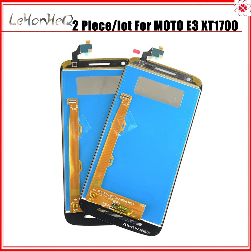 

ЖК-дисплей 2 шт./лот для MotoRola MOTO E3 XT1700 XT1706, ЖК-дисплей с сенсорным экраном и дигитайзером для MOTO E 3-го поколения, Замена ЖК-дисплея