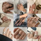 YAOLOGE 925 пробы серебряные Ретро Стиль Творческий кольцо женский геометрической формы милый романтический бутик кольцо