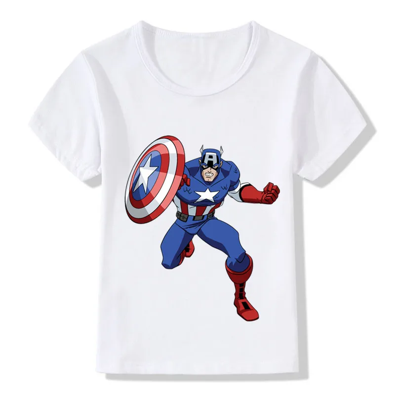 Детская летняя забавная футболка с супергероем капитаном Америка детская