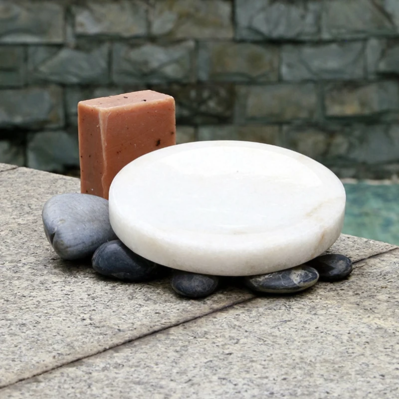 

White Marble Soap Dish - Polished and Shiny Marble Dish Holder - Beautifully Crafted Bathroom Accessory