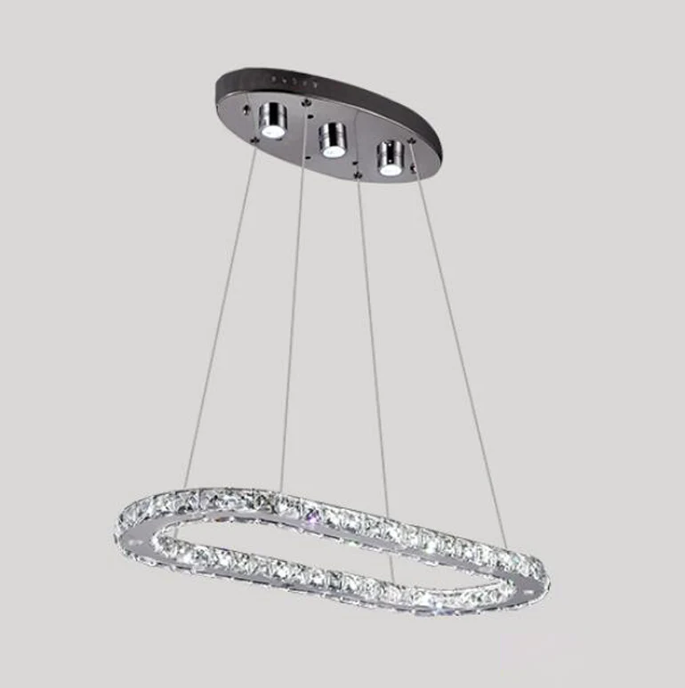 HAIXIANG светодиодный Овальный хромированный светильник подвесной для столовой