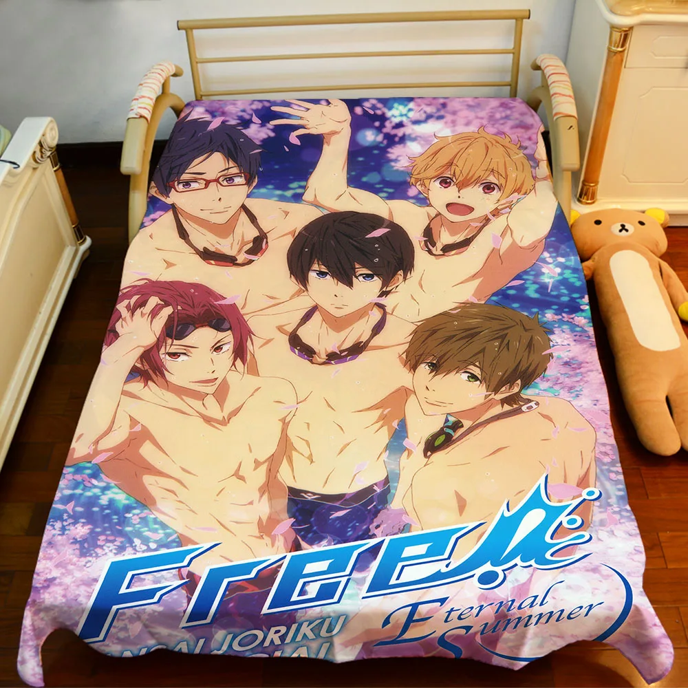 Новое Аниме бесплатно! -Простыня для плавания Iwatobi покрывало пододеяльник манга |