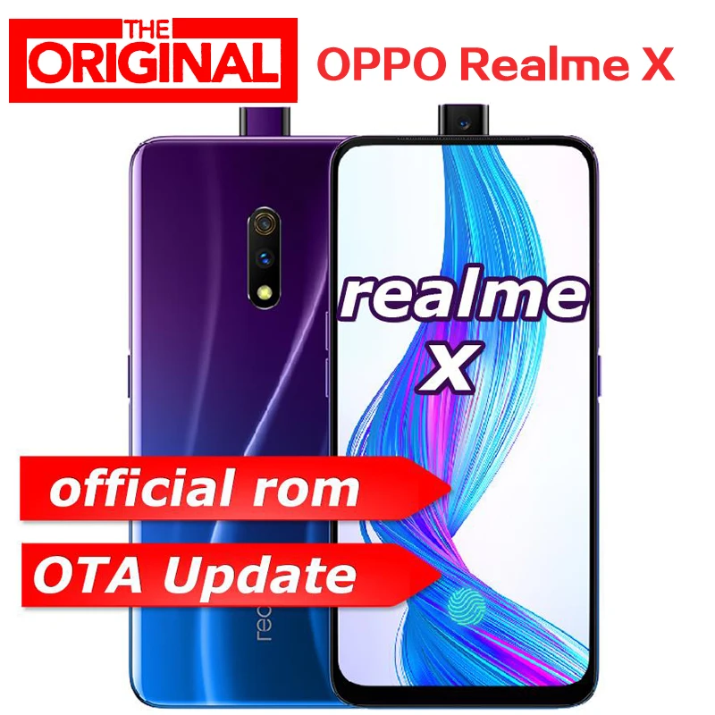 Смартфон Oppo Realme X, 4G LTE, 4 ГБ, 64 ГБ, Восьмиядерный процессор Snapdragon 710, экран 6,53 дюйма, 3765 мА/ч, двойная задняя камера, сотовый телефон