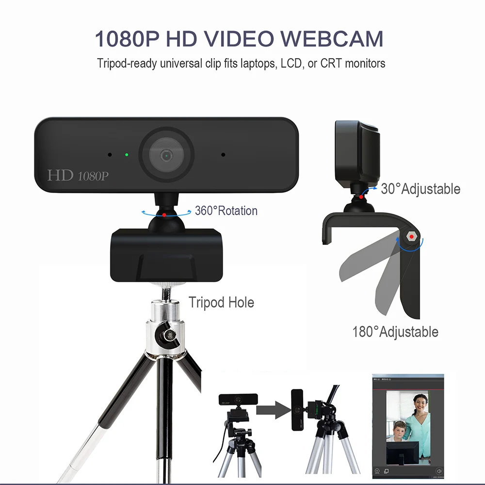 HXSJ S1 HD 1080P Веб-камера Встроенный микрофон Автофокус высокого класса видео вызов компьютер периферийная камера для ПК ноутбук