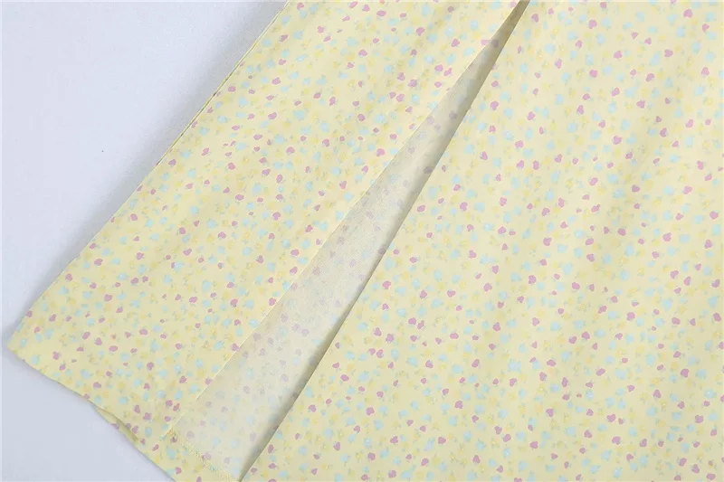 

Light Yellow Print Split Half-length Midi One-step Skirt Sweet and Elegant High Waist Side Zipper Women Vacation Casual Skirt