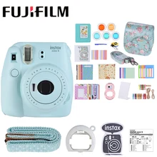 Новинка, 5 цветов, Fujifilm Instax Mini 9, фотокамера моментальной печати+ 14 в 1 комплект, чехол-сумка для видео, защитный фильтр+ альбом+ наклейка