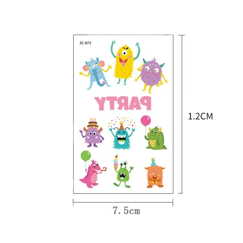 Водонепроницаемые детские наклейки с изображением маленького монстра атмосферы