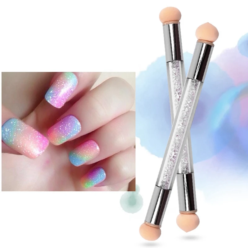 Губка силиконовый штамп головки Nail Art градиент кисти ручка для рисования нажмите