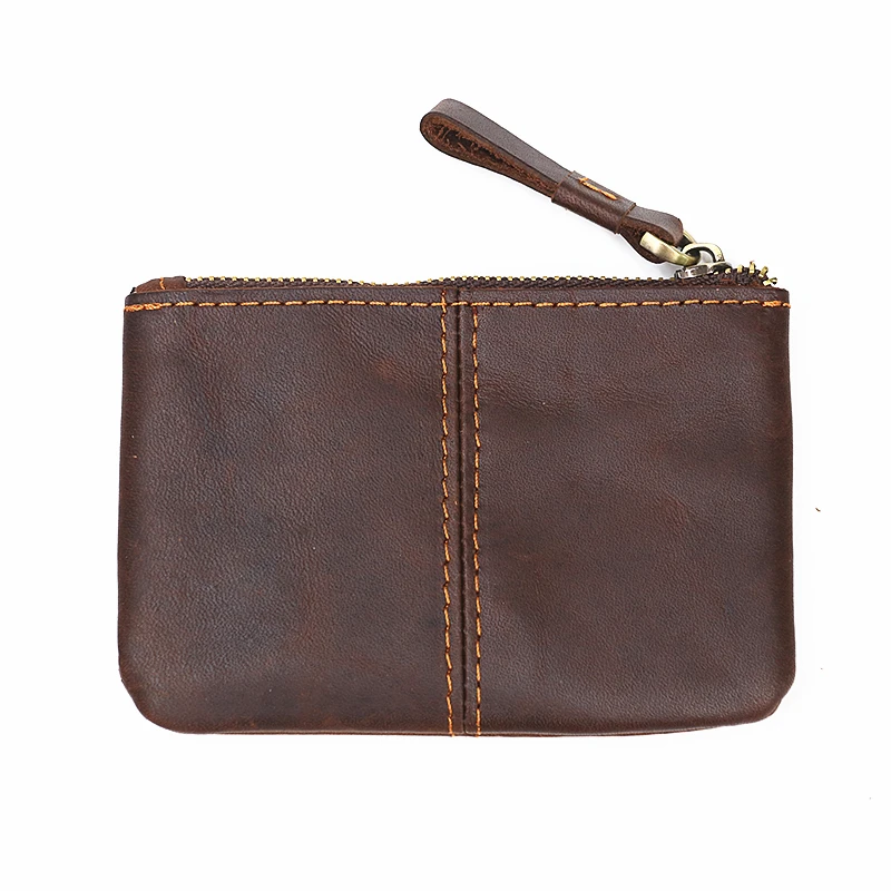 Кошелек для мелочи из натуральной кожи мужчин винтажный короткий маленький мини