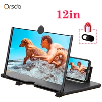 orsda 12 inch 3d mobile tv screen magnifier hd video amplifier stand with movie game magnifying folding phone desk holder
