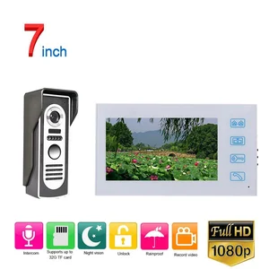 white video intercom system kit 7 inch record wired video door phone doorbell intercom system with hd 1080p camera free global shipping