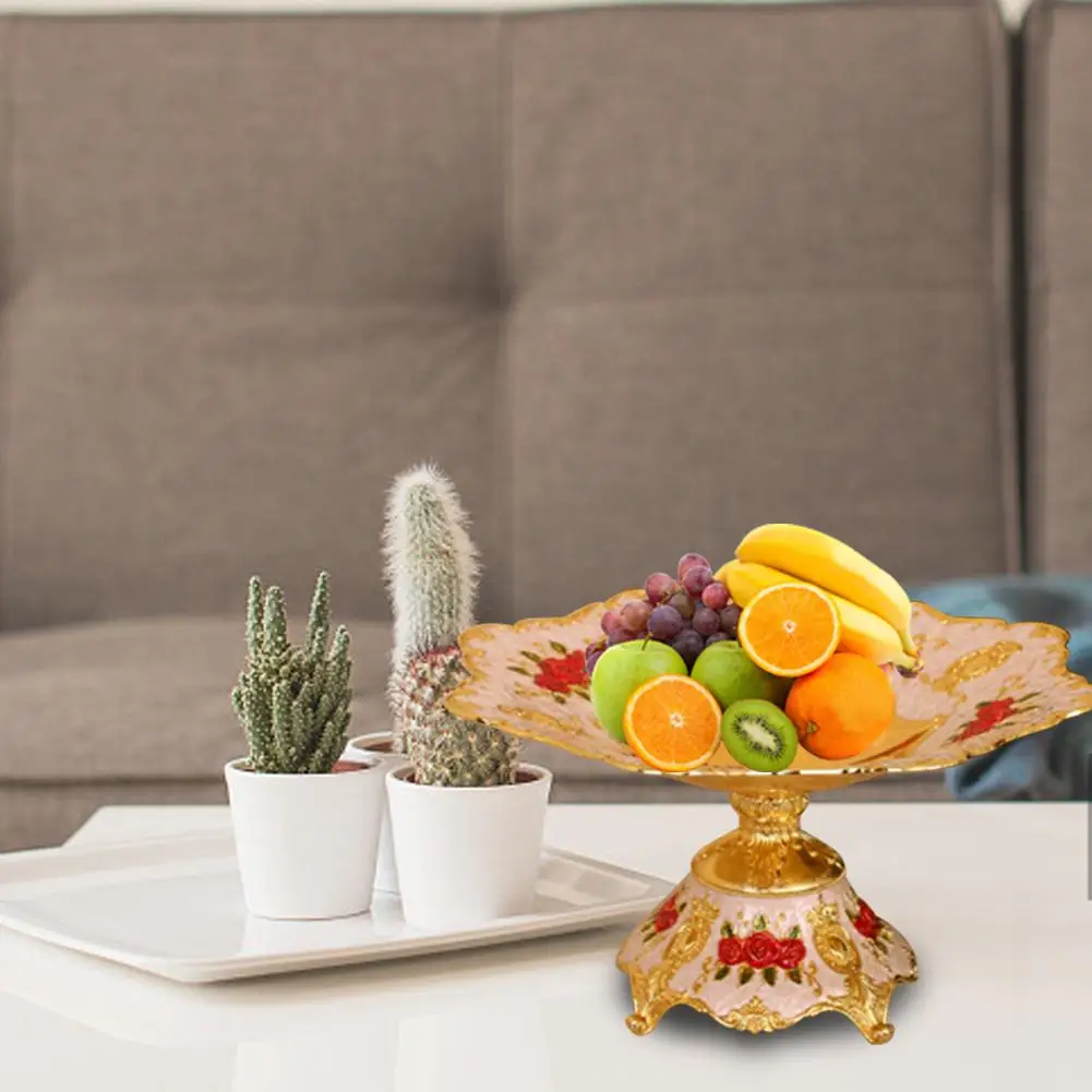 

European Style High Grade Alloy Snack Dish Metal Plate For Melon Fruit Snack Cake Stand Fruit Plate Home Decoration