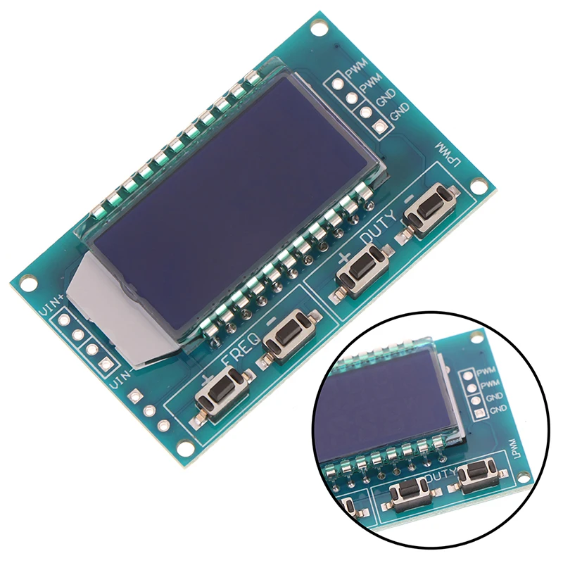 

Integrated circuit Signal Generator PWM Board Module Pulse Frequency Duty Cycle Adjustable Module LCD Display 1Hz-150Khz3.3V-30V