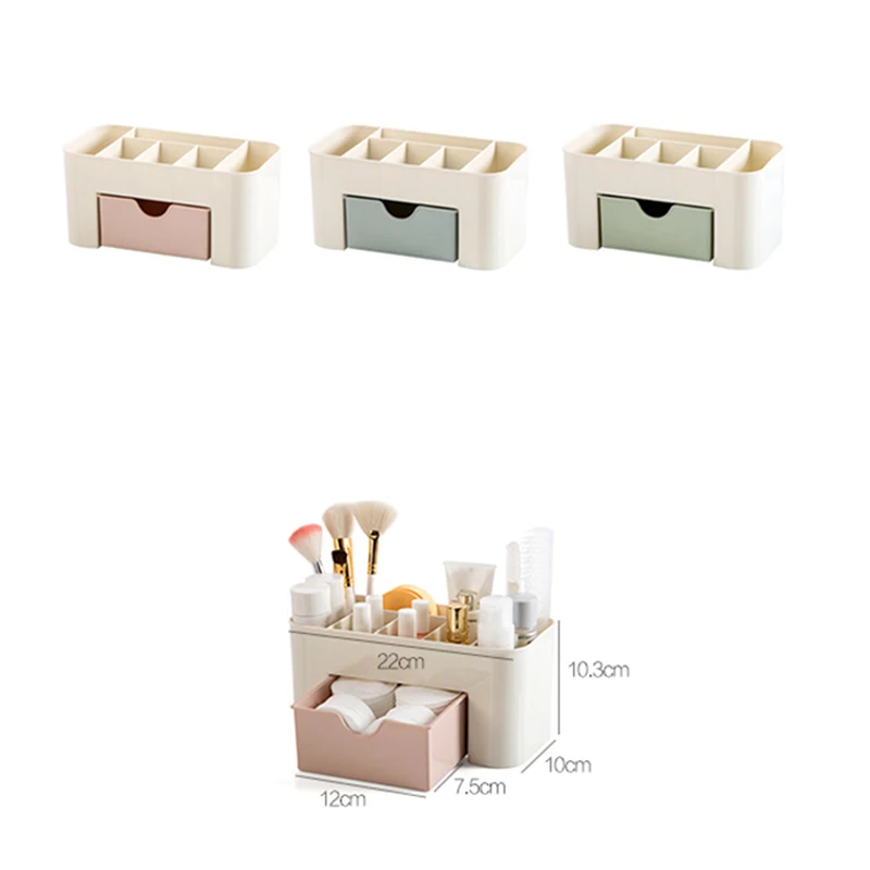 Пластиковая коробка для хранения органайзер макияжа ящики косметики офисных