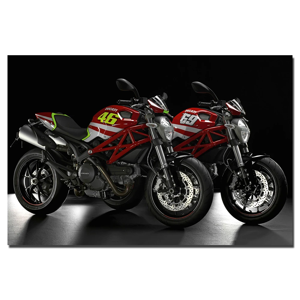 Ducati Monster 696 Картина на холсте с мотоциклом постер транспортными средствами