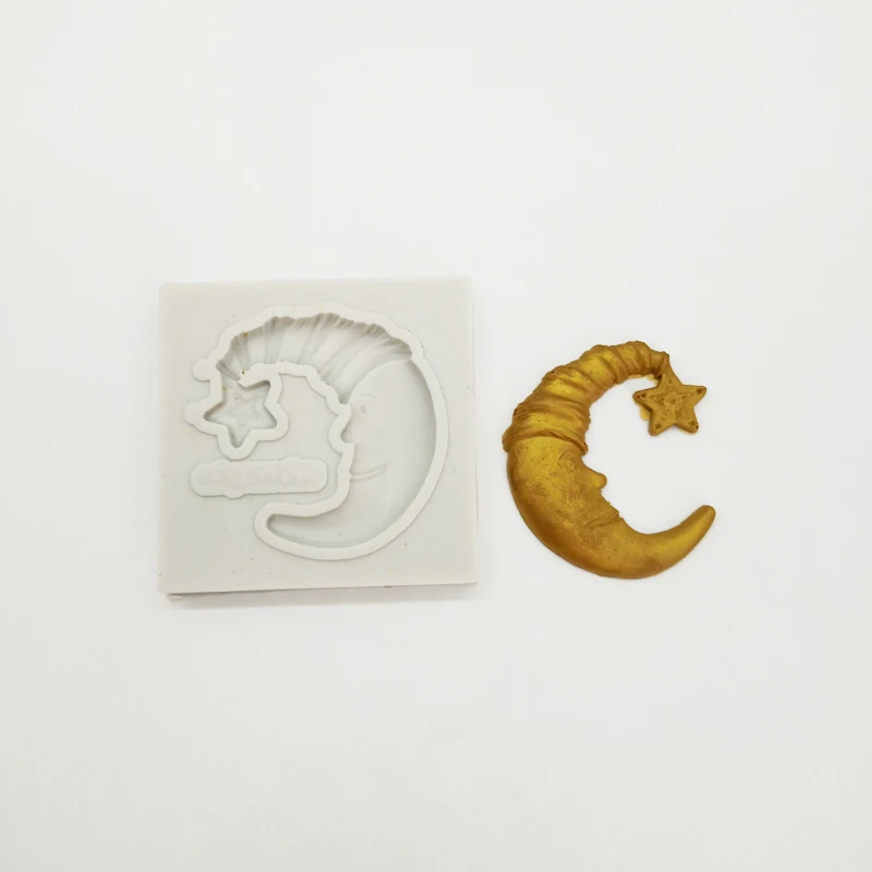 Новая силиконовая форма для кетона в виде спящей Луны и звезды шоколада печенья
