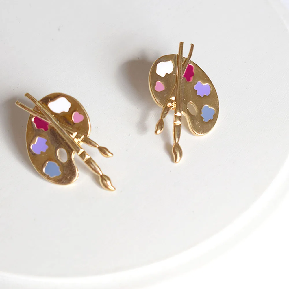 Новинка 2020 уникальная художественная палитра золотые металлические серьги