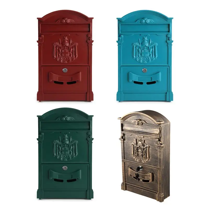 LOCKABLE SECURE POSTBOX LETTERBOX WALL MOUNTED STAINLESS MAIL POST LETTER BOX Model:Bronze