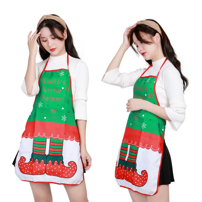 Фартук с мультяшными рисунками фартук для рождественской елки оленя Санты Яркий