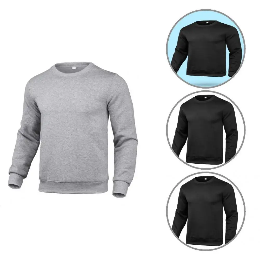 

Warm Great Slim Breathable Casual Sweatshirt Skin-friendly Men Sweatshirt O Neck for Daily Wear