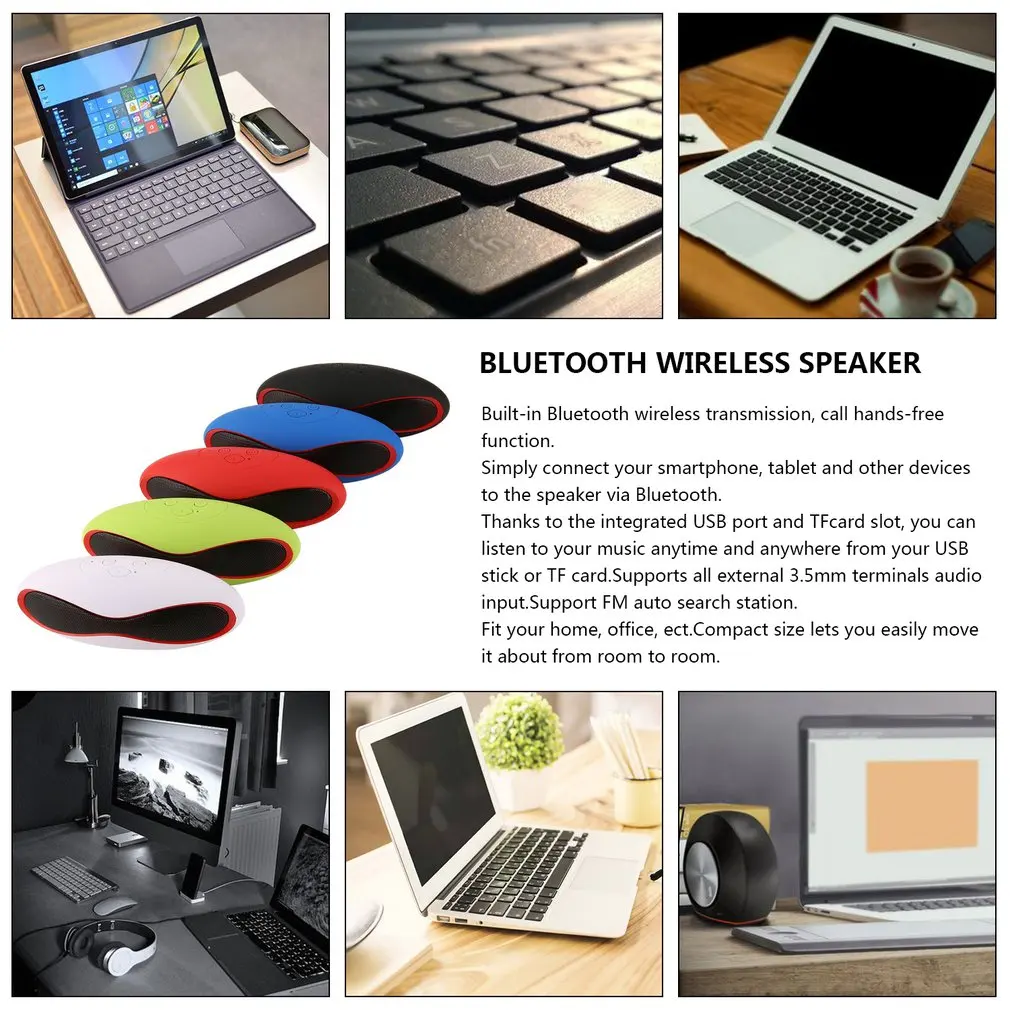 Мини Bluetooth динамик портативный беспроводной динамик звуковая система 3D стерео музыка объемный TF USB супер колонка для басов акустическая система