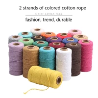 100 cotton rope colorful twine macrame cord string thread for party wedding decoration accessory diy cord 2mm100m