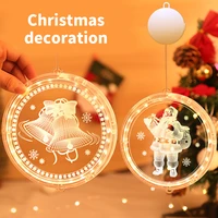 led christmas lights 3d disc chandelier bells snowflake battery string lights christmas tree bedroom decoration lights