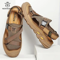 summer mens leather sandals breathable casual shoes men comfort sandalias hombre outdoor mens beach shoes gladiator sandals
