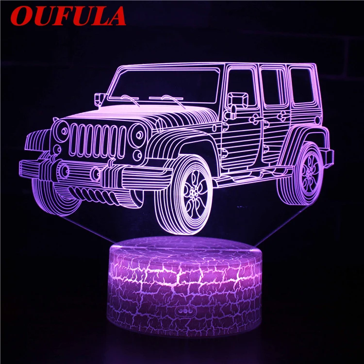 

Ночники светодиодные автомобили, 3d-лампа, милая игрушка, подарок, 7-цветная мультяшная абстрактная графика, атмосферная лампа для детской ко...