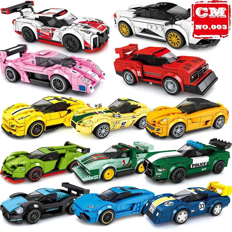 

Famous Speed Champions Technique Racers Sets Model Building Blocks Toys Kids Bricks Muscle Racing Sports Rally Car City Vehicles