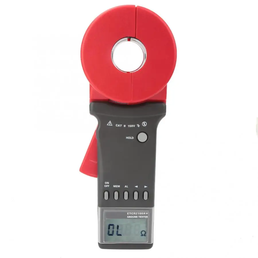 6V DC ETCR2100A+ Digital Clamp On Ground Earth Resistance Tester Meter (Round Mouth) | Инструменты