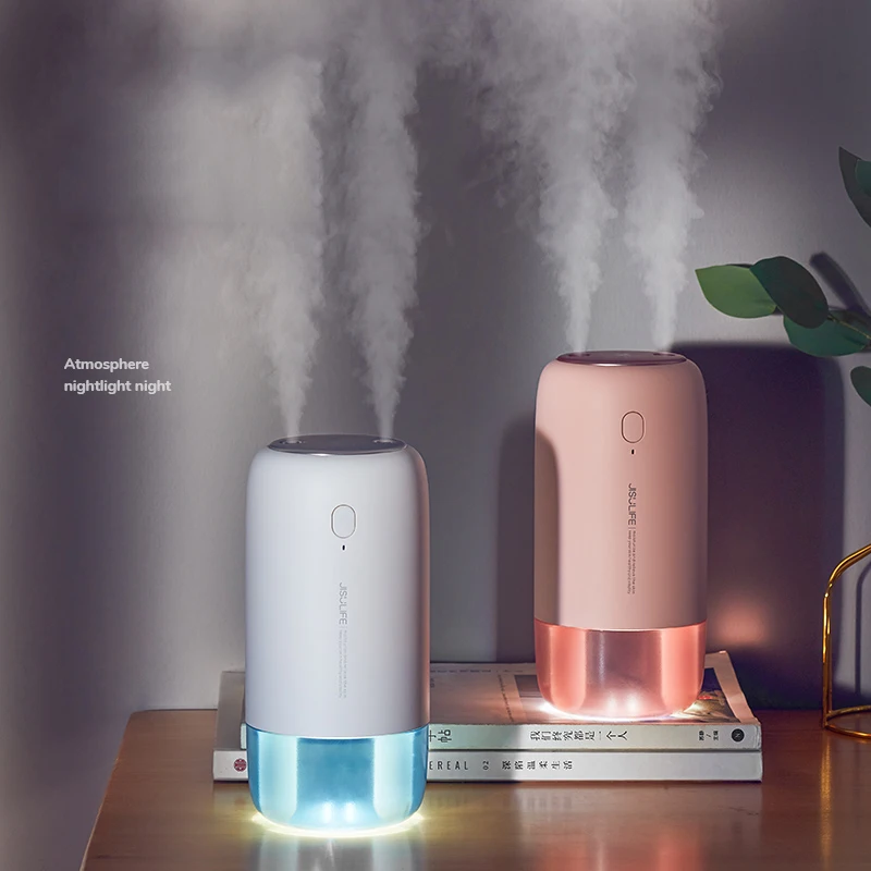 

500ML Wireless Ultrasonic Humidifier Rechargeable Aroma Essential Oil Diffuser Portable Air Humidifier with LED Lamp Mist Maker