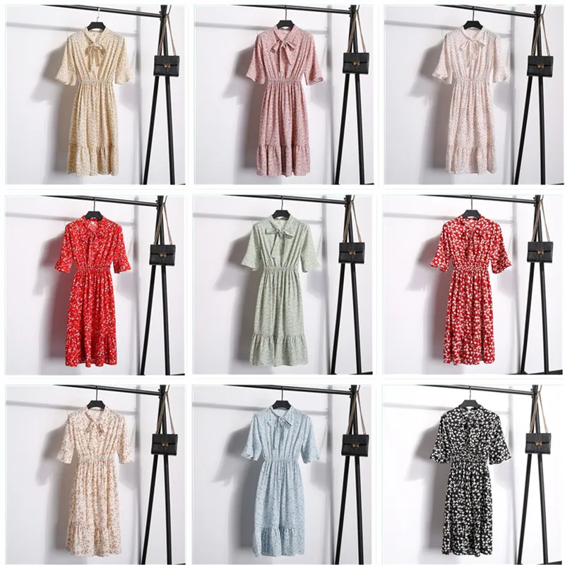 Повседневное женское летнее платье Женская обувь в винтажном стиле с цветочным