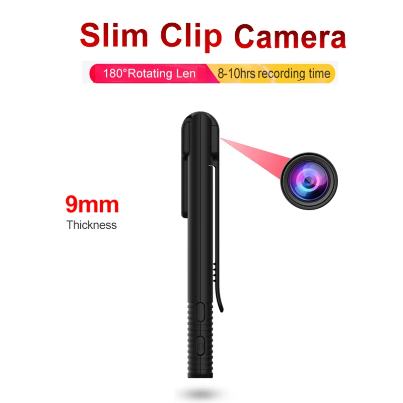 

1080P портативная камера DV 600 минут длительной записи, магнитный зажим, видео, диктофон, ночное видение, широкий угол