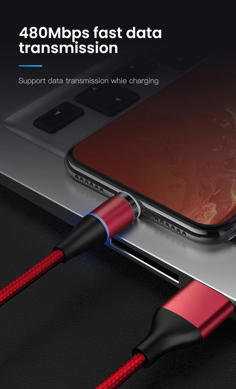 IONCT 3A Магнитный зарядный кабель для быстрой зарядки для iPhone Xiaomi samsung Android мобильный телефон магнит type C Micro USB кабель для передачи данных