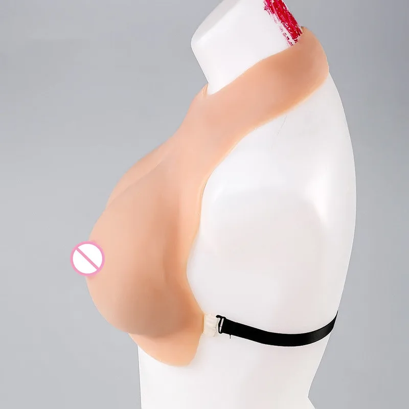 Artificial Silicone Breast Forms Half-body Soft Fake Breast Tight Suit CD Crossdresser Transgender Boobs Plus Size Push Up Bra