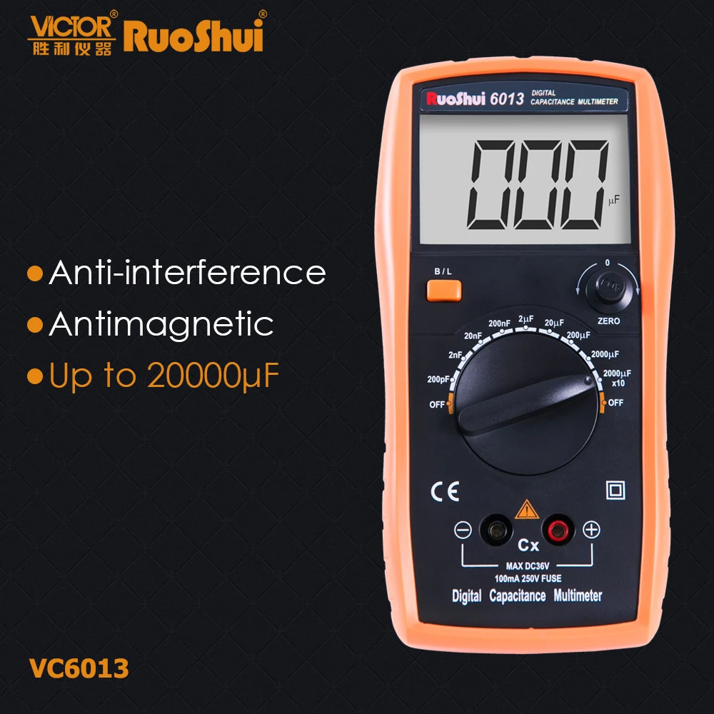 Цифровой измеритель емкости RuoShui VC6243 VC6013 20H 2000 мкФ тестер LCR отсчетов для хранения