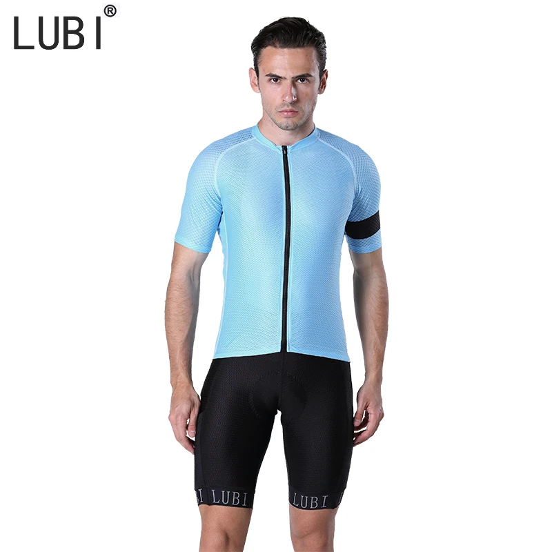 

LUBI Pro Cycling Set Jersey Short Sleeves Summer Bib Kits Clothes Bicycle MTB Bike Suit Breathable Sponge Pad For Long Ride
