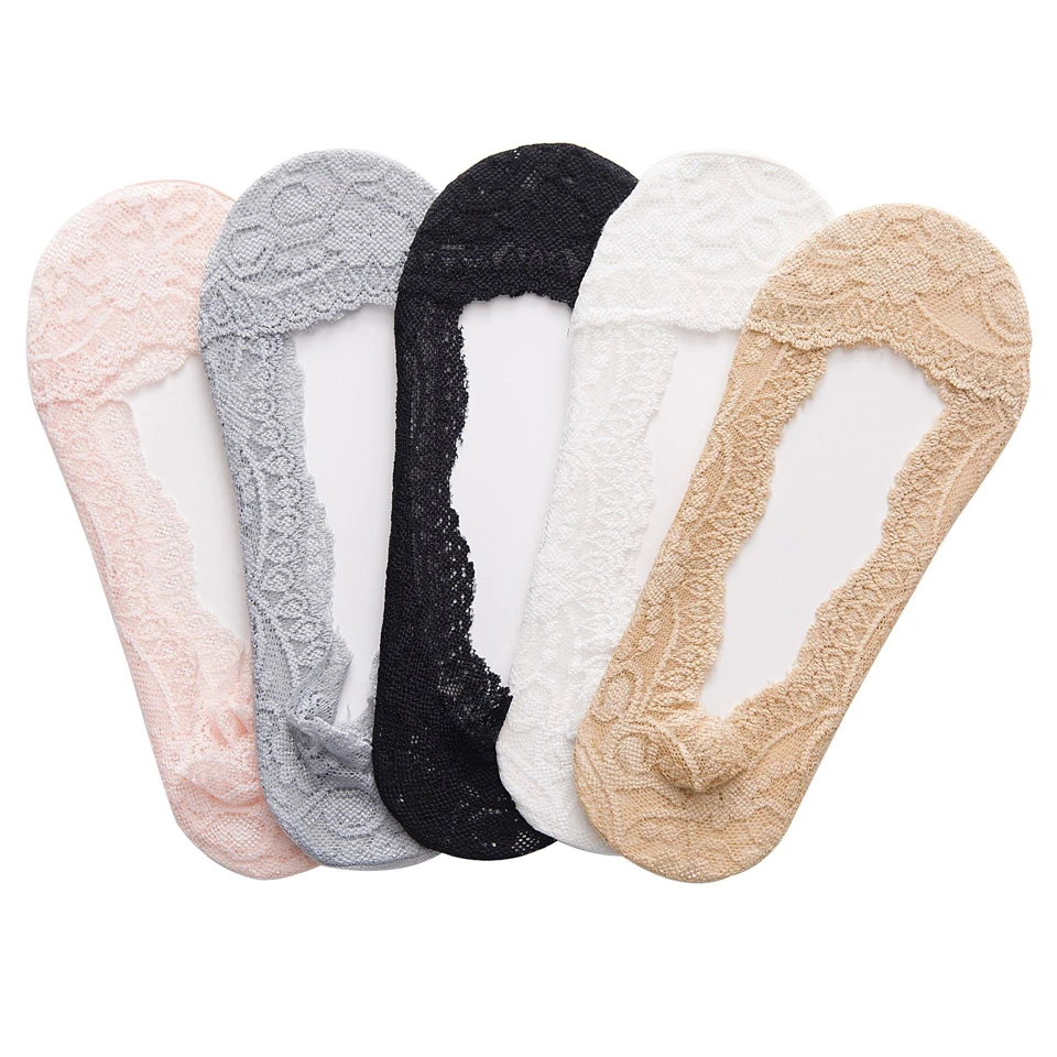 

Women Socks Lace Breathable Sports Socks Casual Boat Socks Solid Color Comfortable Cotton Ankle Socks Size 36-44 White Black