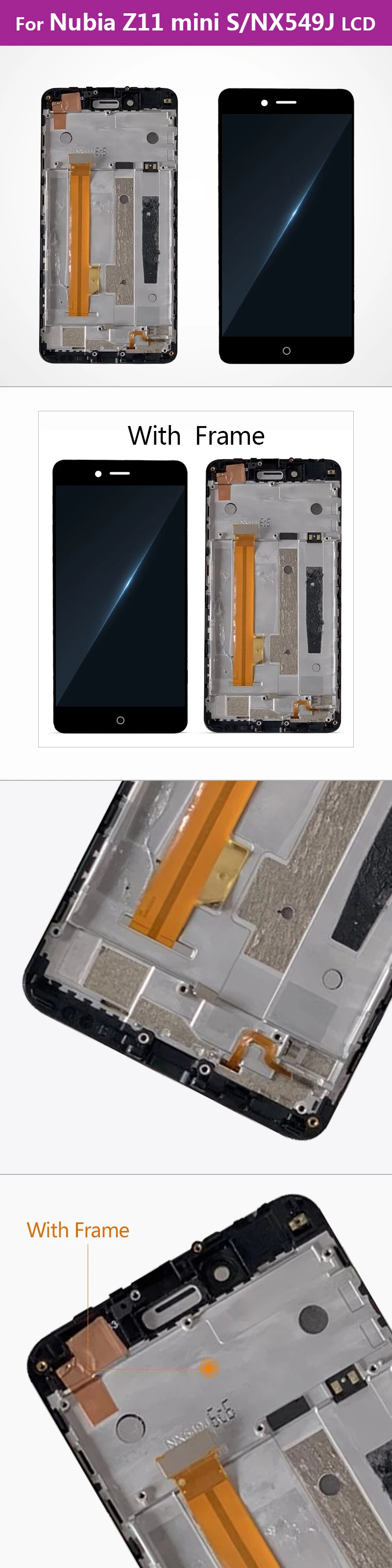 Для ZTE Nubia Z11 Mini S NX549J ЖК-дисплей сенсорный экран дигитайзер сборка части с рамкой+ подарок