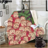 ponyo on the cliff sosuke fantasy cartoon anime blanket flannel decoration walk in the water portable home bedspread nap blanket