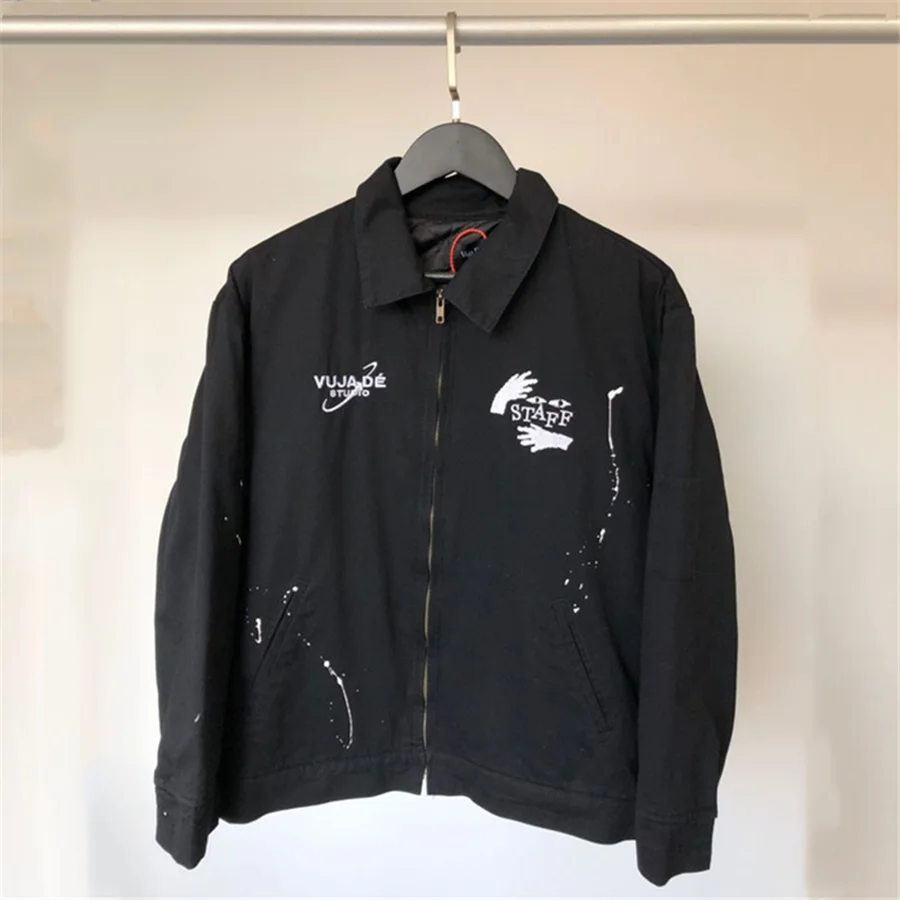 

Джинсовая куртка ручной работы от VUJADE KENIJIMA, мужские и женские винтажные куртки с вышивкой для персонала, пальто, мужская одежда 2020