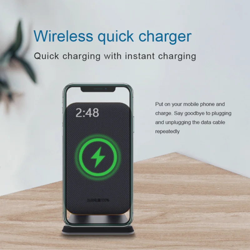 qi wireless chargers desktop vertical wireless charger 20w fast charging metal bracket mobile phone charger for iphone 11 12 free global shipping