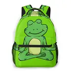 Милый рюкзак лягушка для медитации, рюкзак для йоги с перекрестными ногами для девочек и мальчиков, дорожные рюкзаки, рюкзаки для подростков, школьная сумка