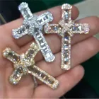 Choucong длинный крест кулон Cz 925 Стерлинговое Серебро массивная цепочка крест кулон ожерелье для женщин мужчин вечерние свадебные ювелирные изделия