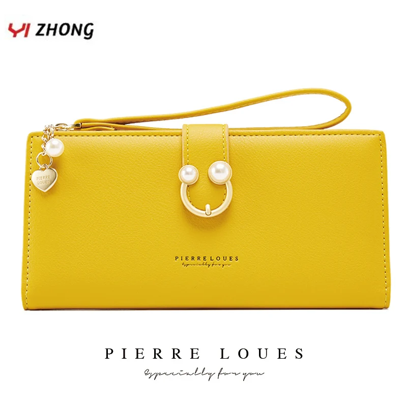 

YIZHONG жемчужные фирменные сумки и кошельки для женщин, роскошный женский длинный кошелек, кожаный держатель для карт, клатчи, кошельки