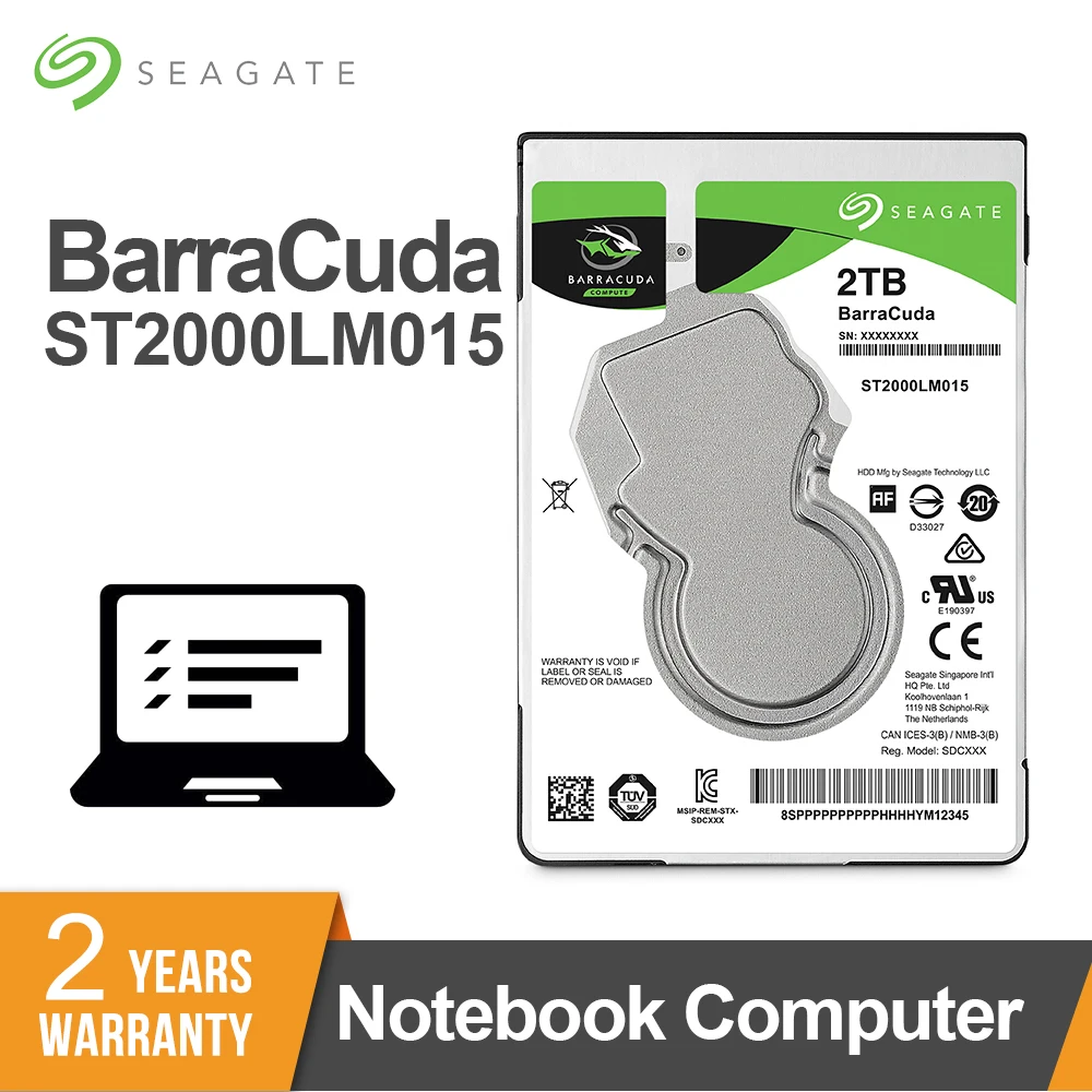 

Внутренний жесткий диск Seagate 2 ТБ дюйма, SATA3, жесткий диск 7 мм, 2,5 об/мин, 6 5400 ГБ/сек. МБ, внутренний жесткий диск для ноутбука ST2000LM015